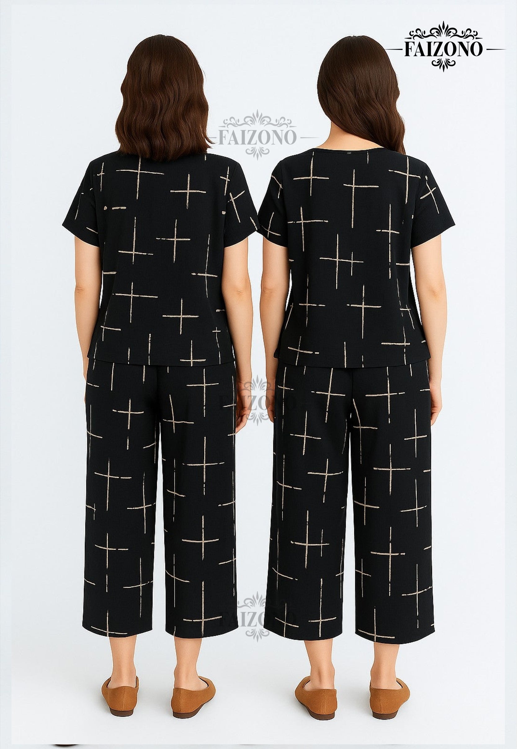 Black Capri PJs Set