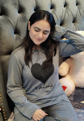 Black Heart PJs Set